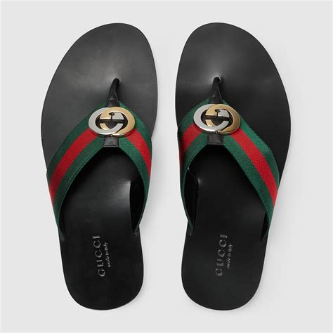 gucci men thong sandal|Men's Thong Sandal With Web In Green/Red Web .